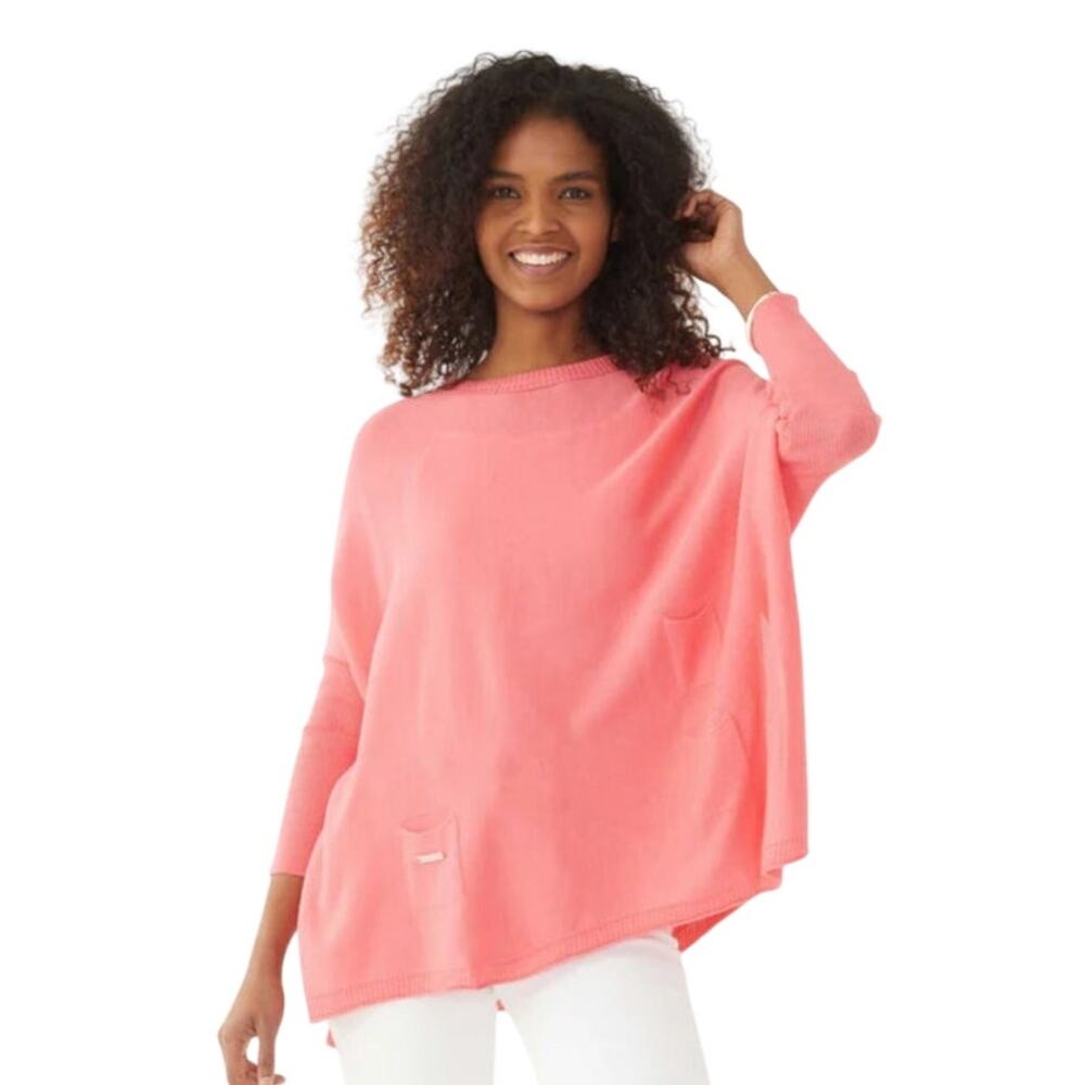 MER/SEA CATALINA TRAVELER SWEATER TOP, CORAL S/M, NWT